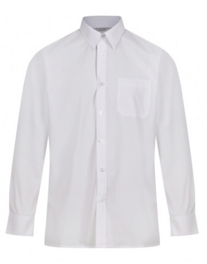 Long Sleeve Polycotton Easycare White Shirts
