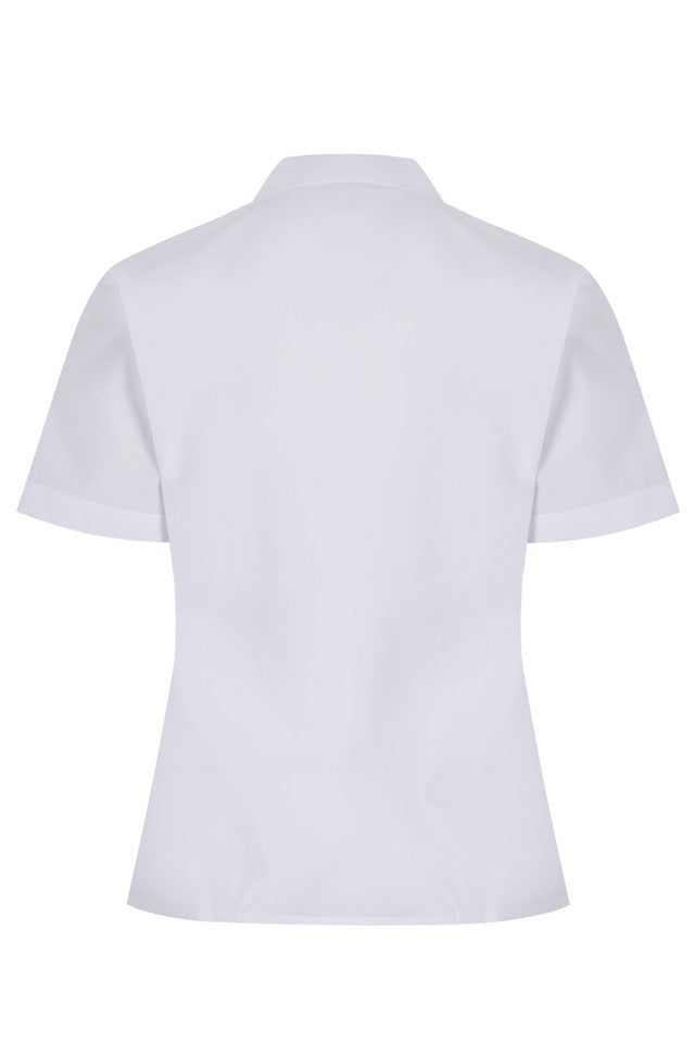 Short Sleeve Rever Collar White Blouses